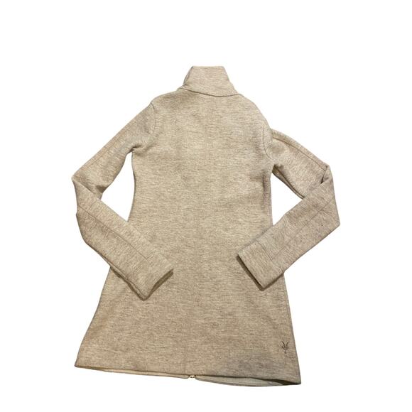 Ibex Alana Tunic Sweater Jacket, Size XS, Merino Wool Full Zip Almond Heather - Picture 5 of 6